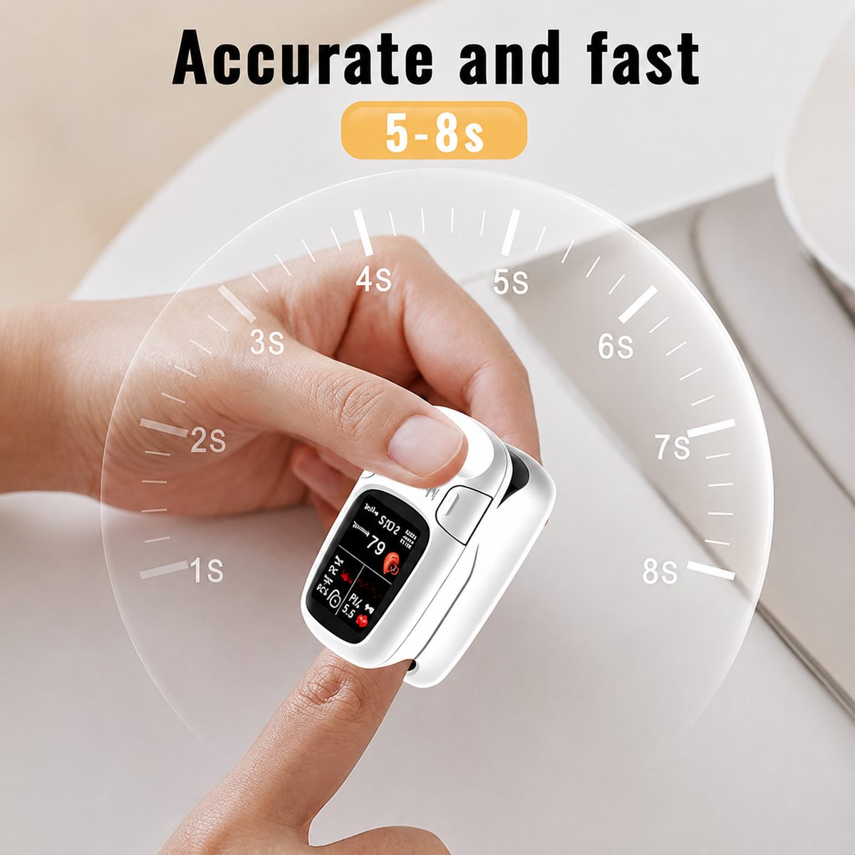 Fingertip on the optical sensor